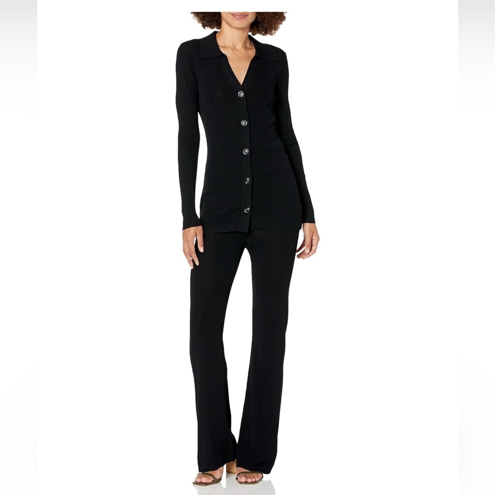 The Drop Black Ribbed Set